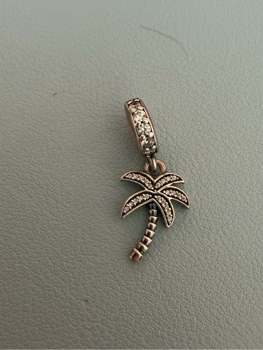 Pandora Palm Tree Dangle Charm Pendant - Silver Tone
